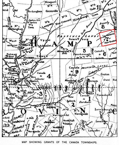 Map showing grants of the Canada Townships