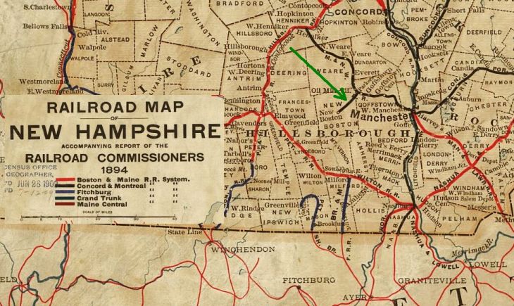 NH railroad map - 1894